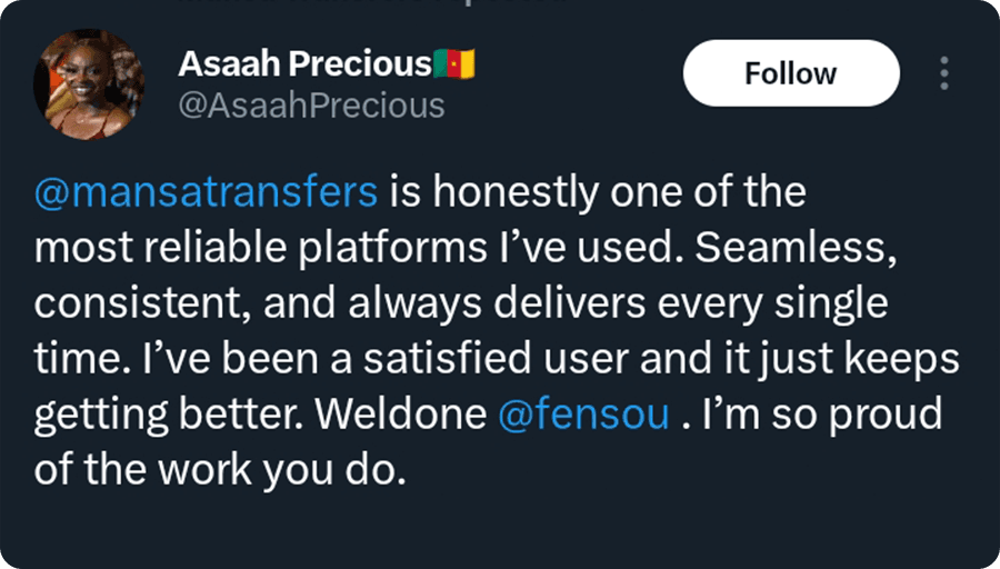 Customer feedback from X